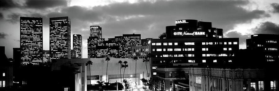 Beverly Hills Photograph - Building Lit Up At Night In A City by Panoramic Images