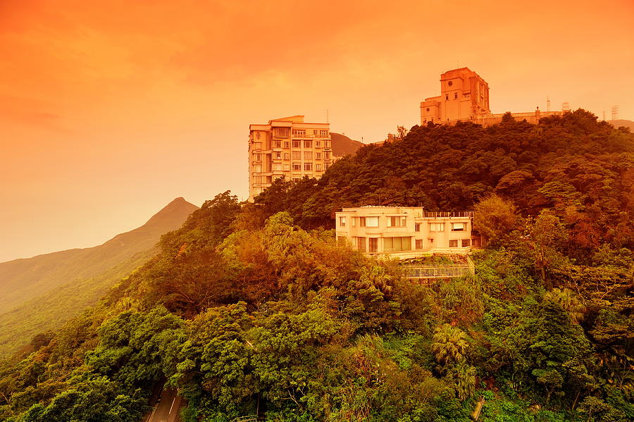 Building on mountain top in Hong Kong Photograph by Songquan Deng