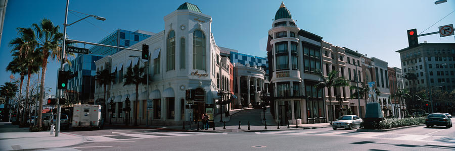 Architecture Photograph - Buildings Along The Road, Rodeo Drive by Panoramic Images