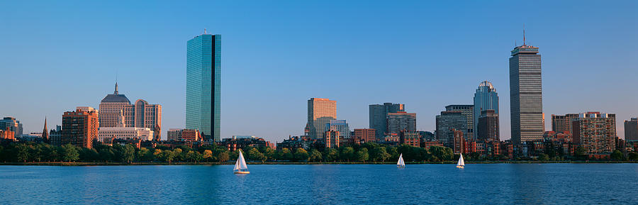 Boston Photograph - Buildings At The Waterfront, Back Bay by Panoramic Images