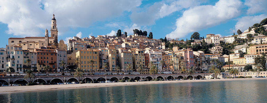 Architecture Photograph - Buildings At The Waterfront, Menton by Panoramic Images