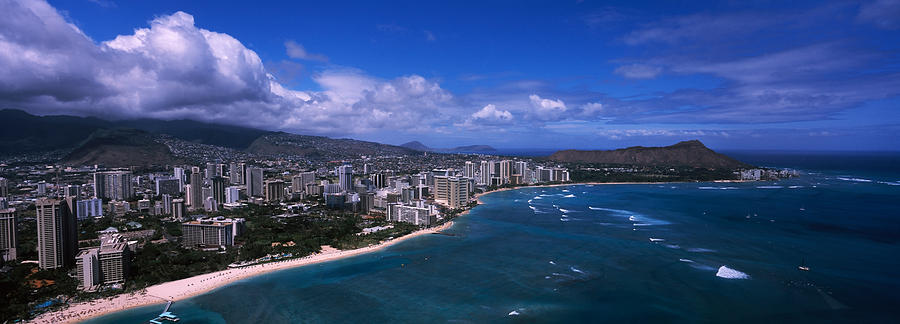 Buildings At The Waterfront, Waikiki Photograph by Panoramic Images