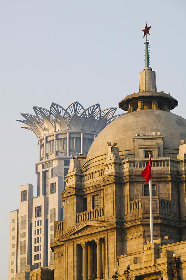 Architecture Photograph - Buildings In A City At Dawn, The Bund by Panoramic Images