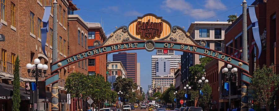 Architecture Photograph - Buildings In A City, Gaslamp Quarter by Panoramic Images