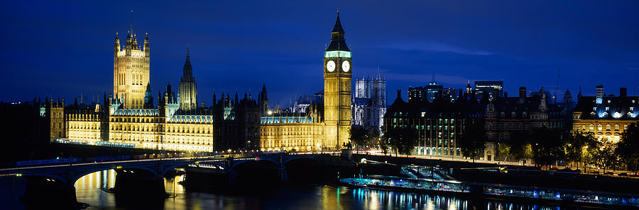 Buildings Lit Up At Dusk, Westminster Photograph by Panoramic Images