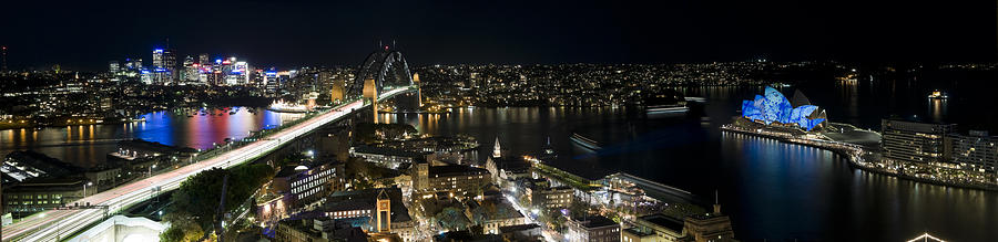 Buildings Lit Up At Night, Sydney, New Photograph by Panoramic Images ...