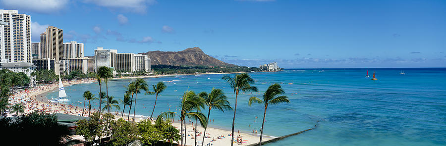 Buildings On The Beach, Waikiki Beach Photograph by Panoramic Images