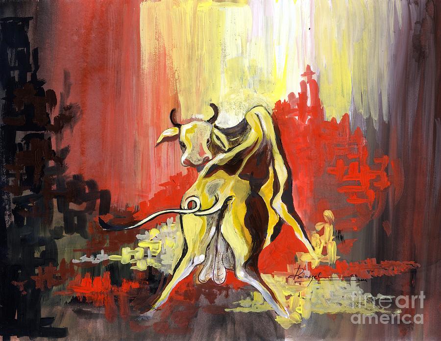 Bull -3 Mixed Media by Rakesh Hazela