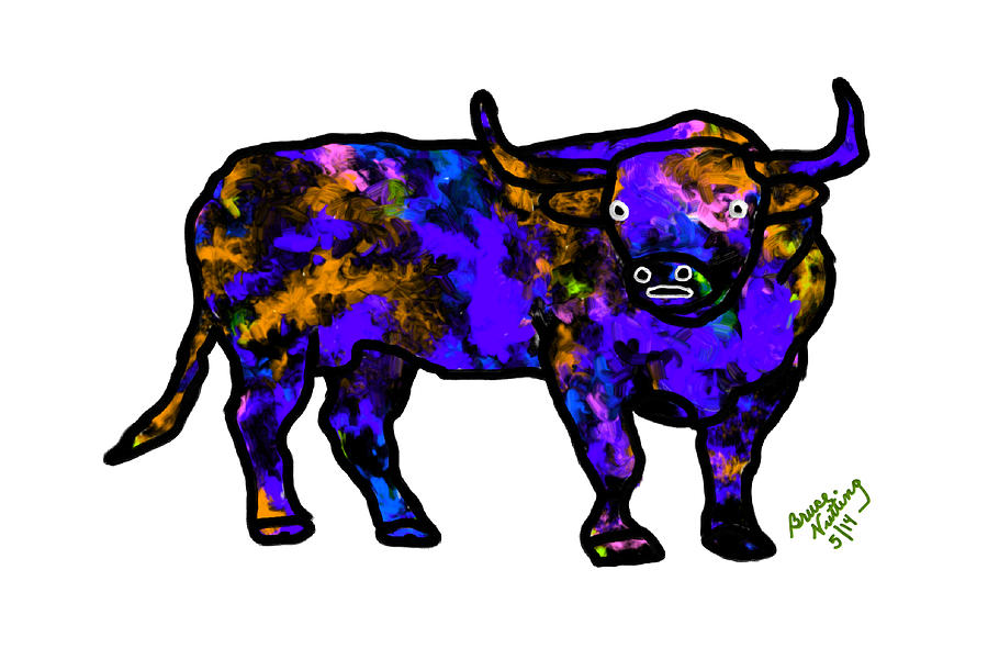 Bull a la Fauvism Painting by Bruce Nutting