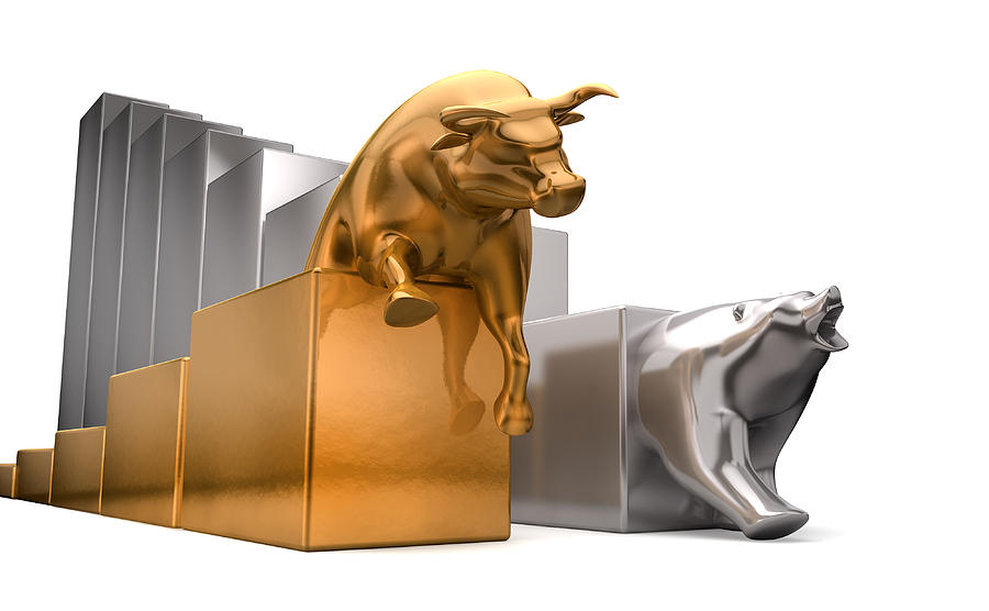 Bull And Bear Economic Trends Digital Art