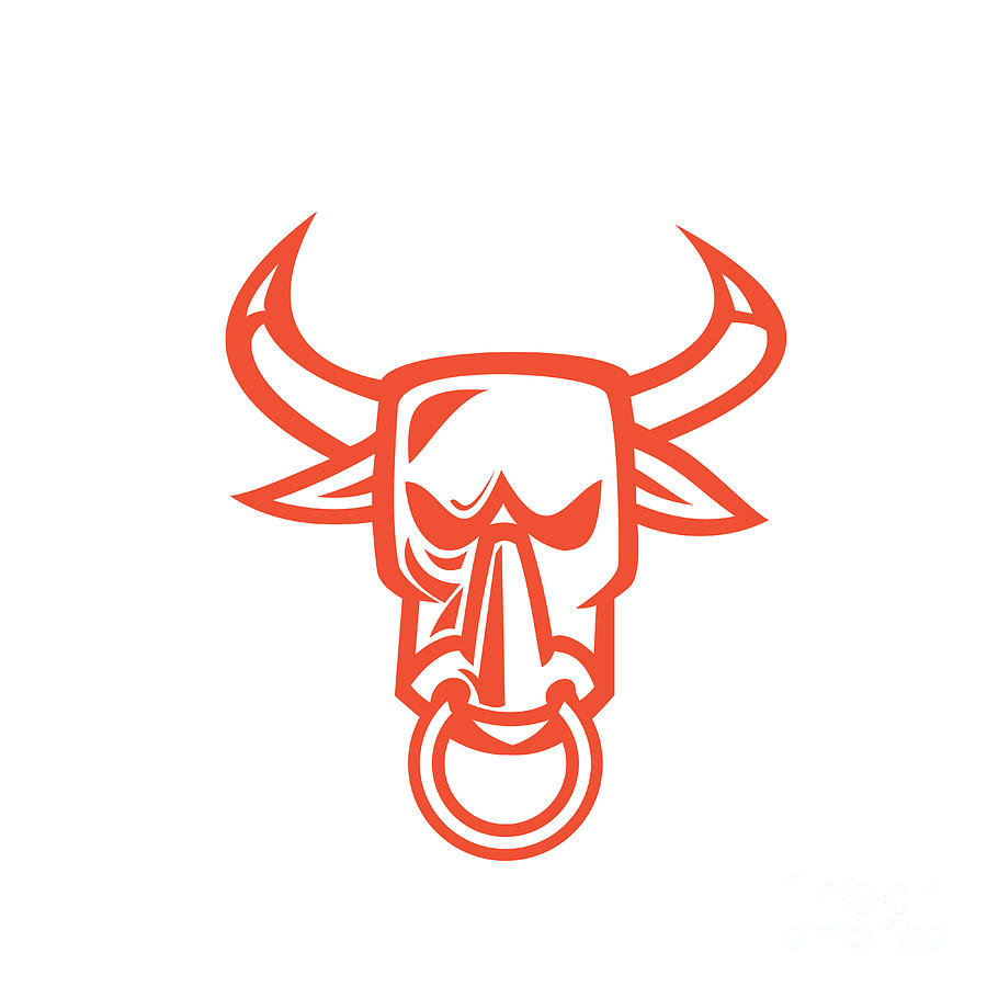 Bull Cow Head Nose Ring Cartoon Digital Art by Aloysius Patrimonio - Fine  Art America