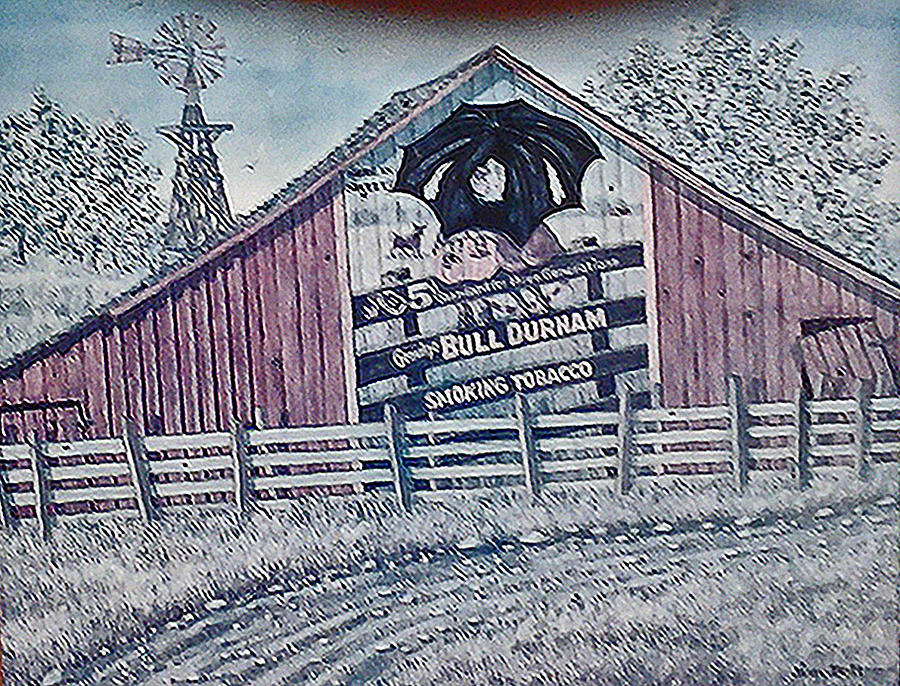 Bull Duhham Poster Painted On Barn Photograph by Jay Milo