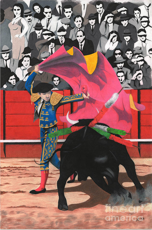 Bull Fighter Drawing by Joel Carrillo - Fine Art America