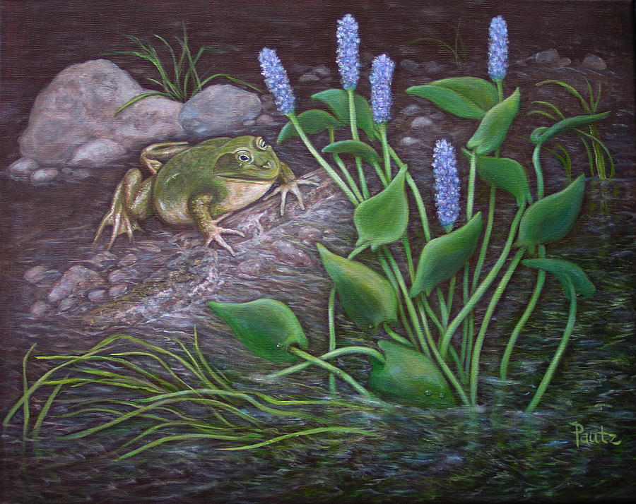 Bull Frog Painting by Gay Pautz