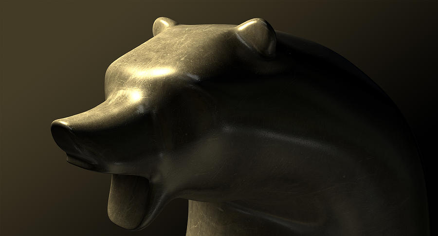 Bull Market Bronze Casting Contrast Digital Art