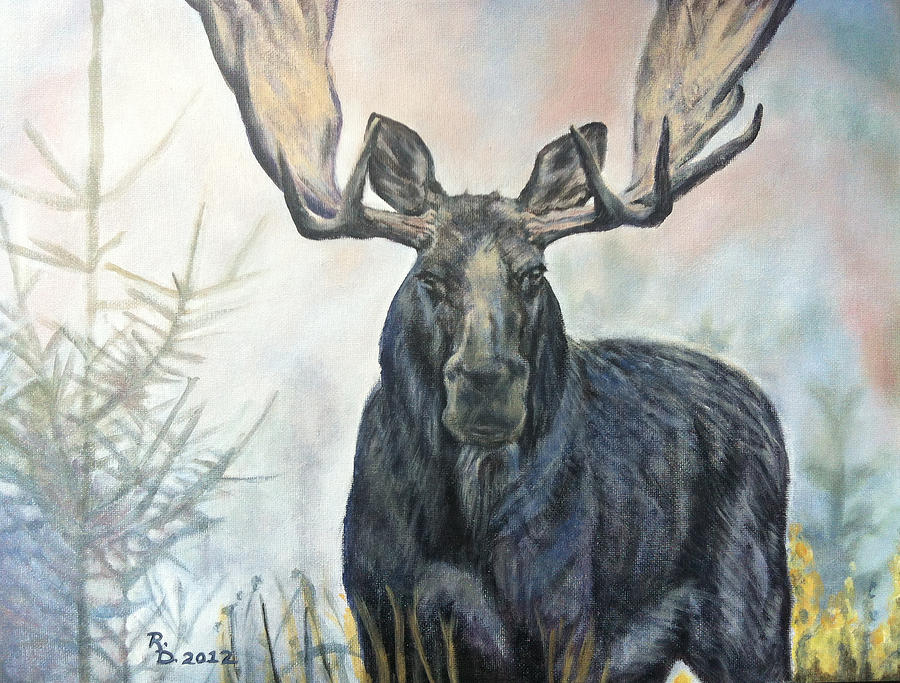 Bull Moose 2 Painting by Rayna DeHoog | Fine Art America