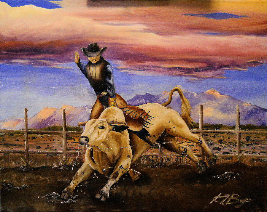 Bull Rider-SOLD Painting by Kara Boyce - Fine Art America