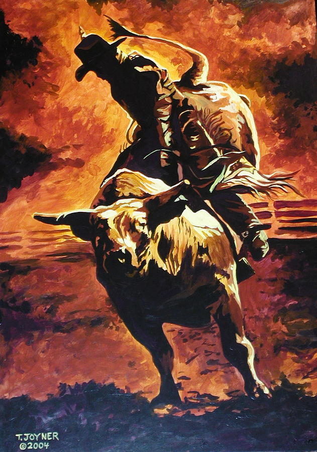 Bull Riding Hall of Fame Painting by Tim  Joyner