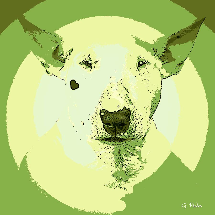 Bull Terrier Graphic 2 Painting by George Pedro