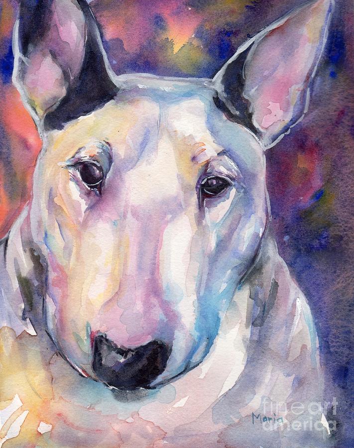 Bull Terrier Painting by Maria Reichert