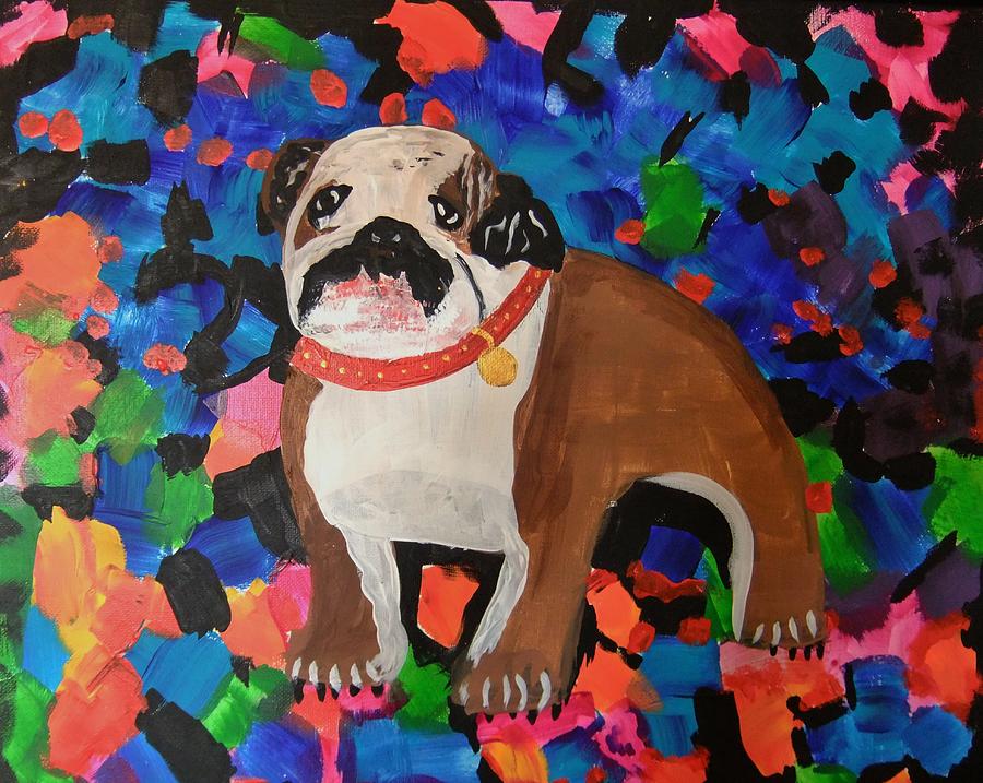 Bulldog Abstract Painting by Ryan Griswold