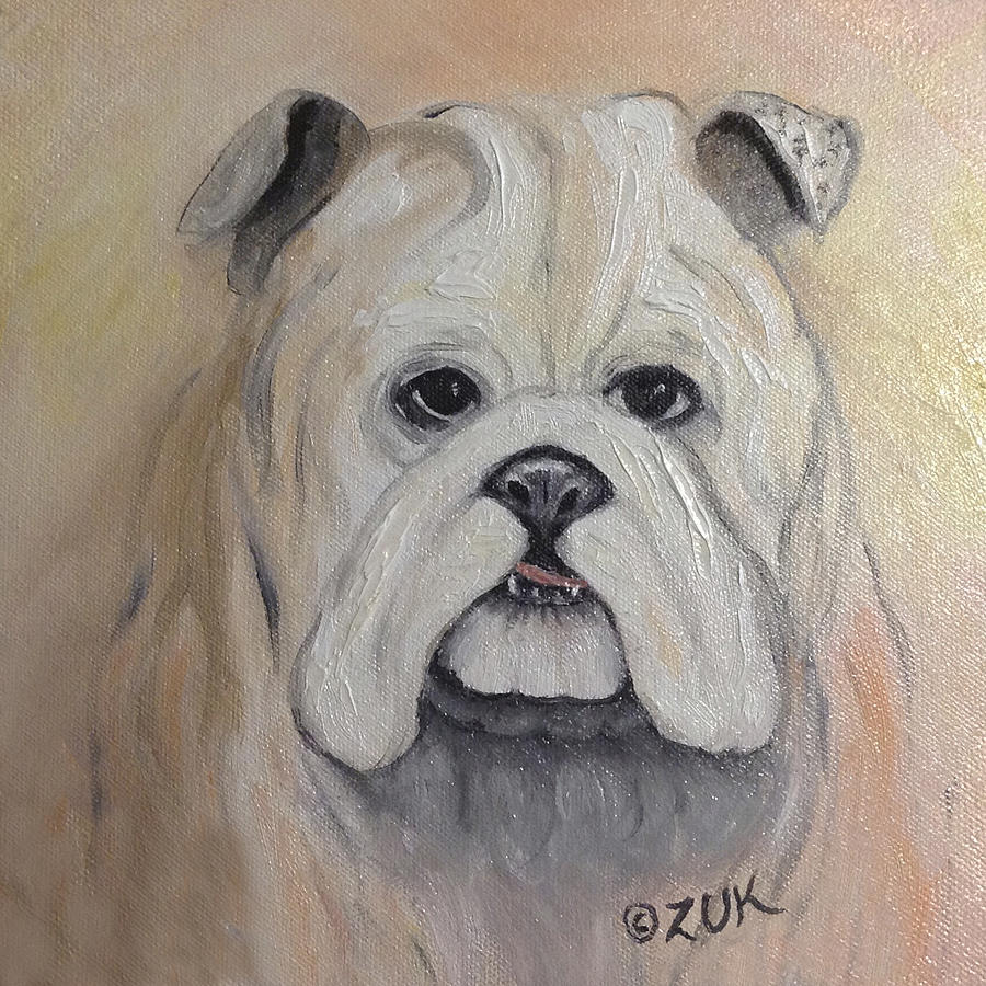Bulldog Painting by Karen Zuk Rosenblatt