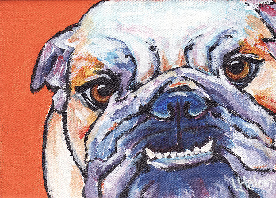 Bulldog Painting by Greg and Linda Halom