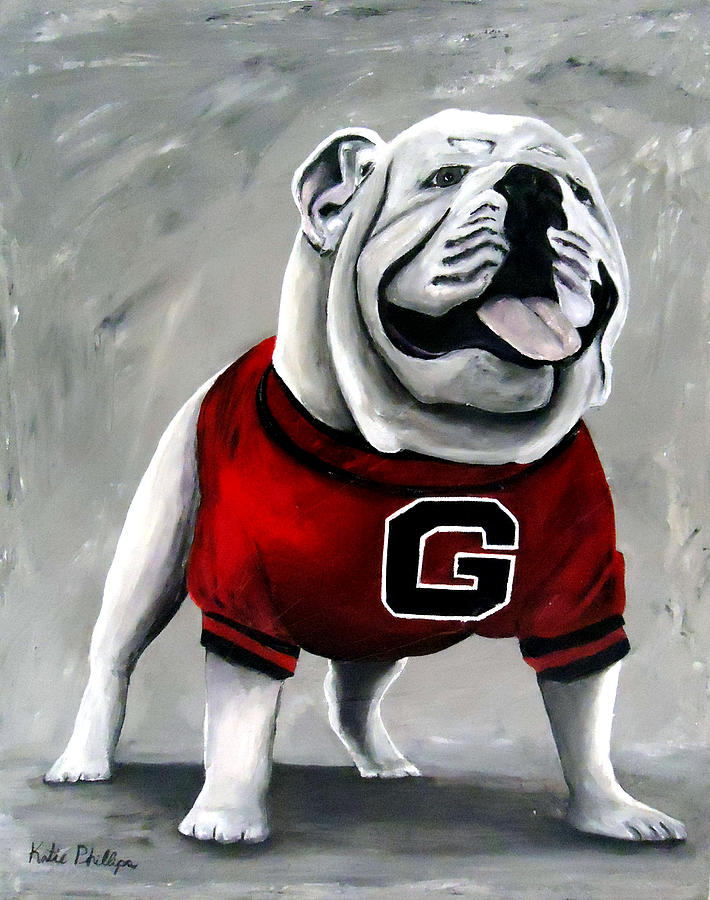 UGA Bulldog College Mascot Dawg Painting by Katie Phillips - Pixels