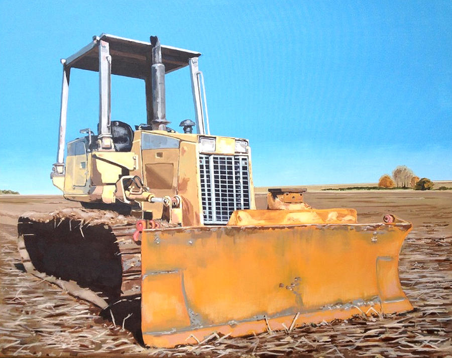 Farm Painting - Bulldozer In Field by Jeffrey Bess