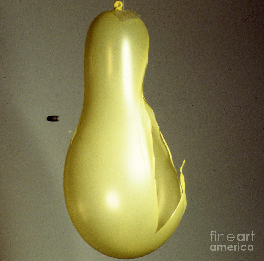 High Speed Photograph - Bullet Piercing Balloon by Gary S. Settles