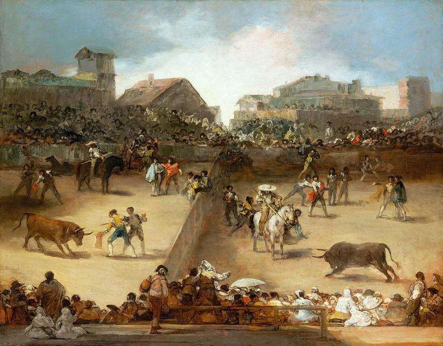 Francisco Goya Painting - Bullfight in a Divided Ring by Francisco Goya