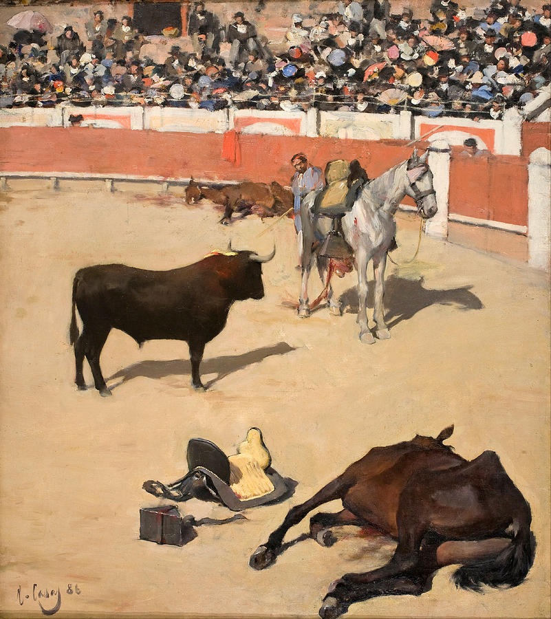 Bulls. Dead Horses Painting by Ramon Casas