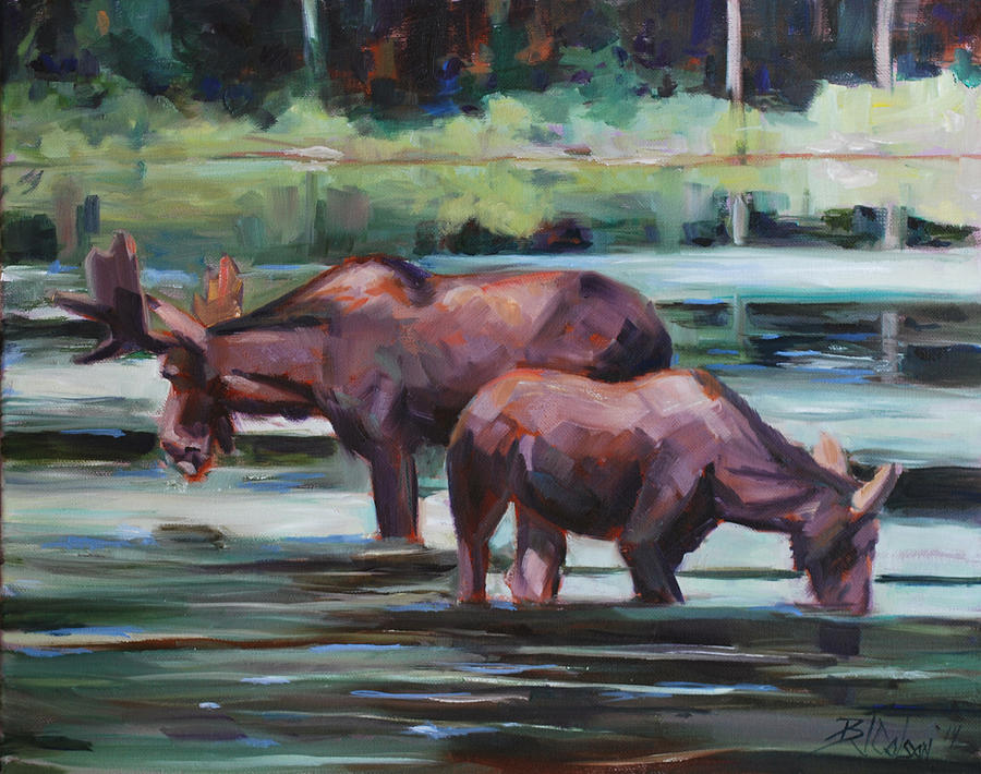 Bullwinkle and Friend Painting by Billie Colson