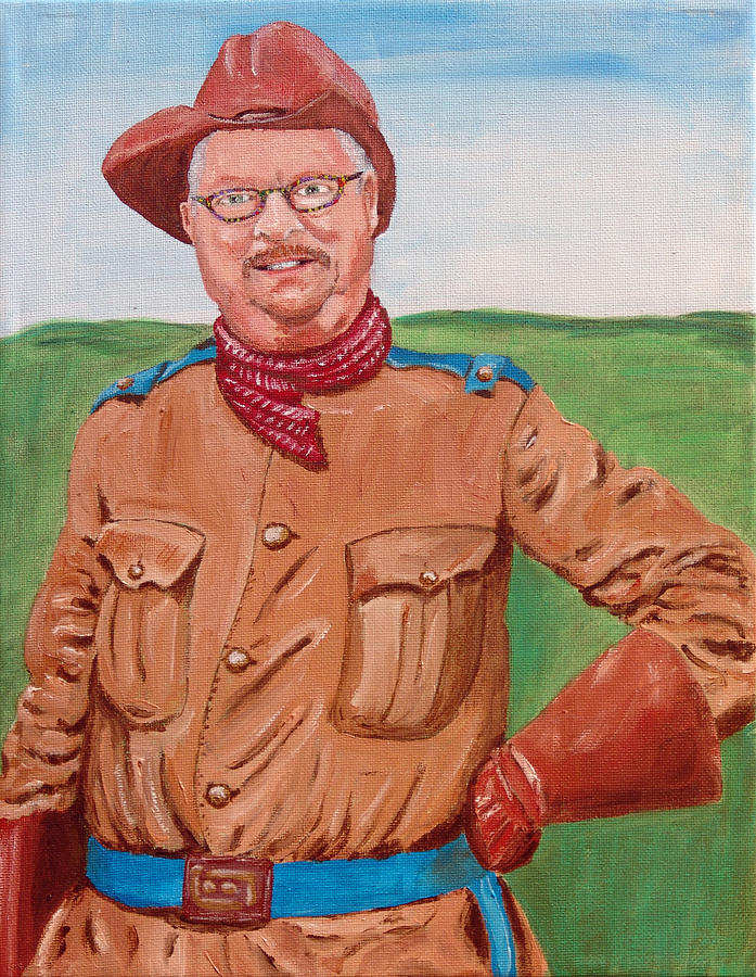 Bully The Artist as Teddy Roosevelt Painting by Kevin Callahan