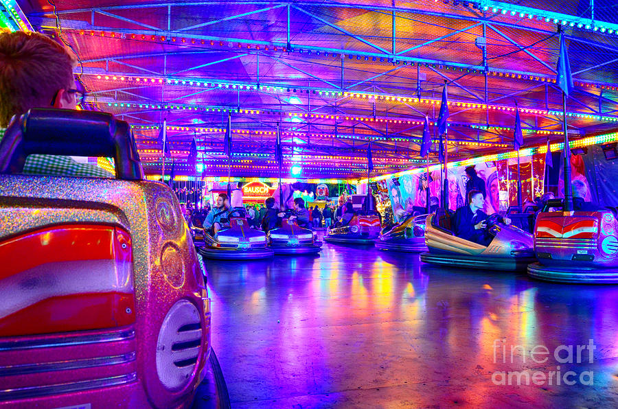 Bumper Cars at the Octoberfest in Munich Photograph by Sabine Jacobs
