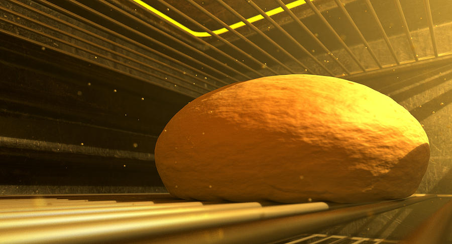 Bread Digital Art - Bun In The Oven Closeup by Allan Swart