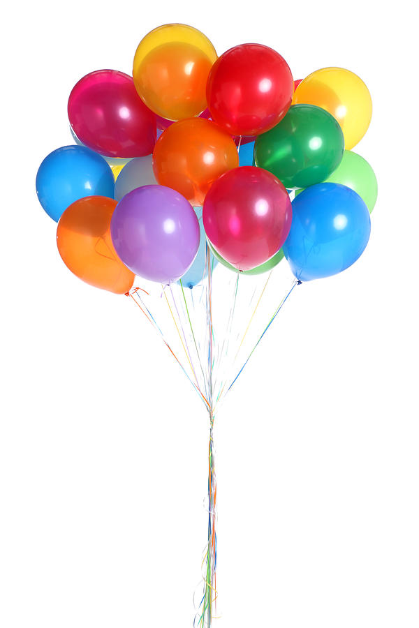Bunch of Balloons Isolated on White Photograph by Skodonnell