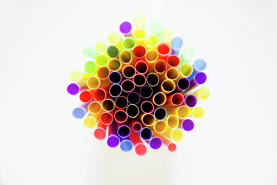 Bunch Of Colorful Straws Photograph by Julia Goss