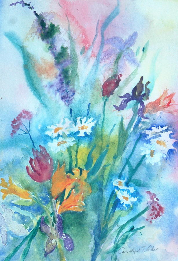 Bunch Of Flowers Painting by Carolyn Voke