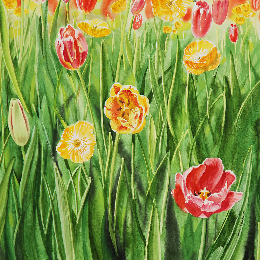 Bunch Of Tulips II Painting by Irina Sztukowski