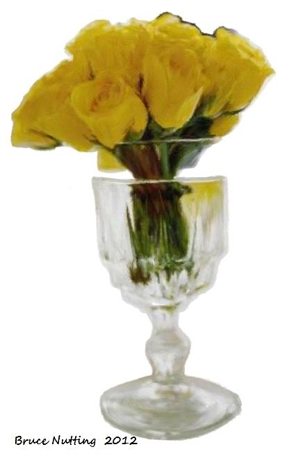 Bunch of Yellow Roses Painting by Bruce Nutting