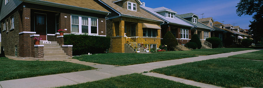 Architecture Photograph - Bungalows In A Row, Berwyn, Chicago by Panoramic Images