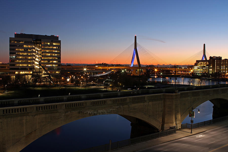 Bunker Hill Bridge and Education First Headquarter Photograph by Juergen Roth
