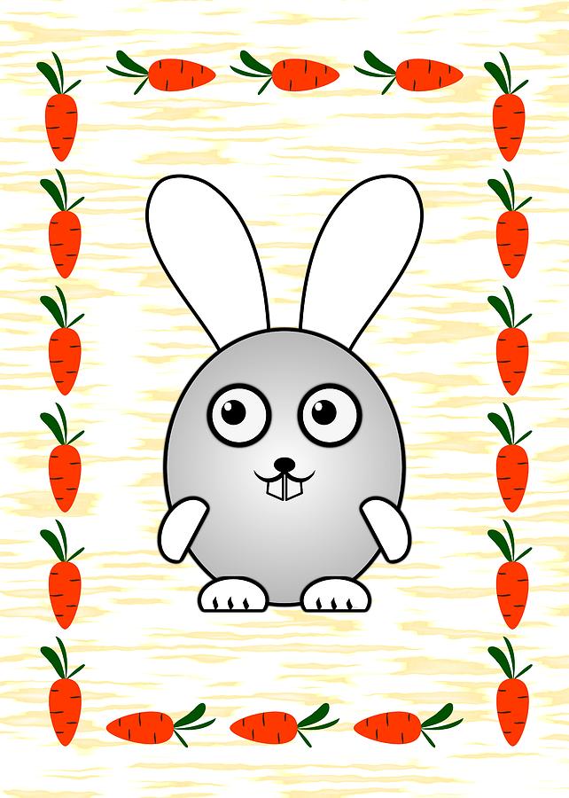 Carrot Digital Art - Bunny - Animals - Art for Kids by Anastasiya Malakhova