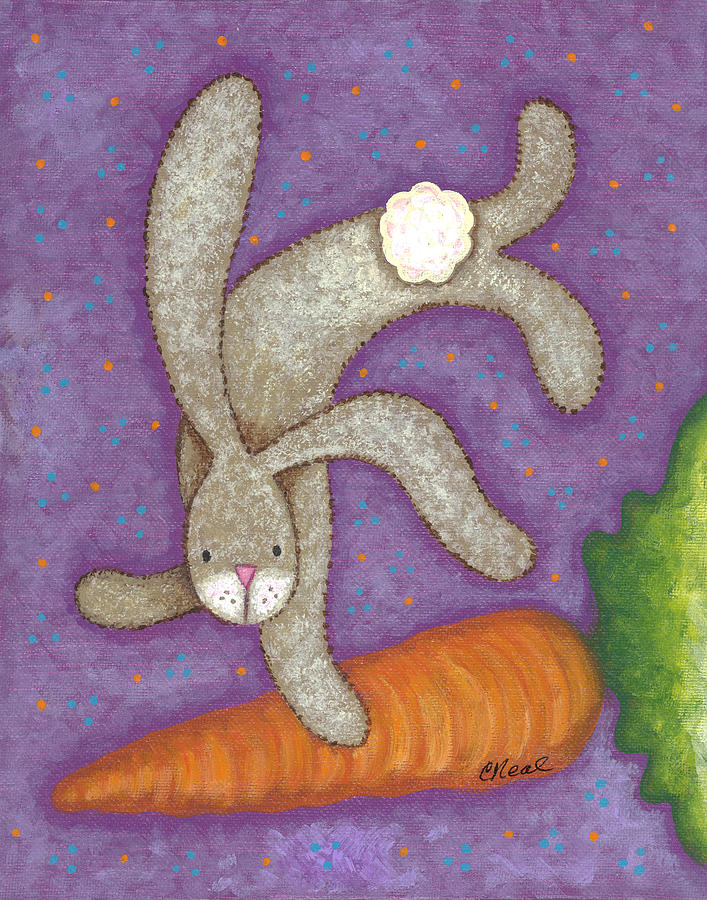 Spring Painting - Bunny Bliss by Carol Neal