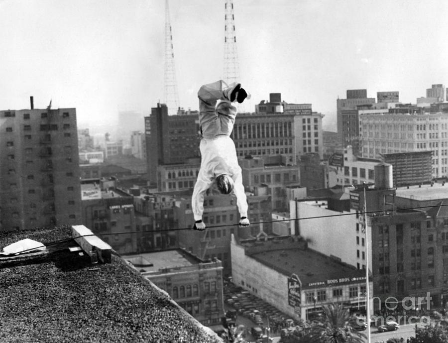 Bunny Dryden Highwire Act Los Angeles 1936 Photograph by Sad Hill ...