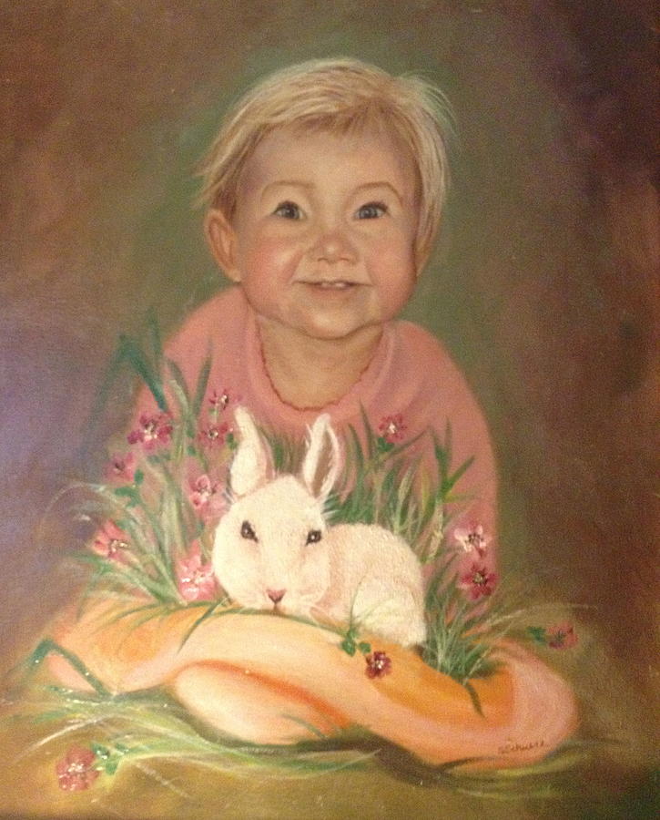 Bunny Rabbit Painting by Sharon Schultz
