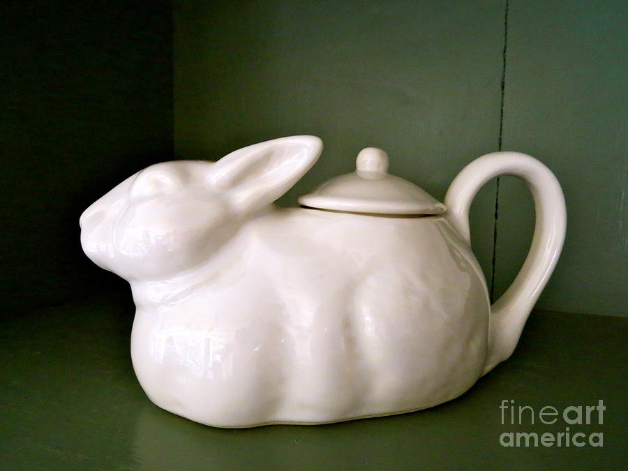 Bunny Teapot  Photograph by Nancy Patterson