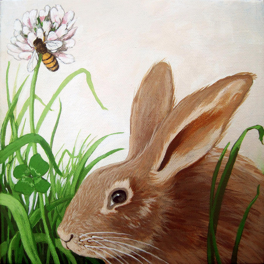 Bunny View Painting by Linda Apple