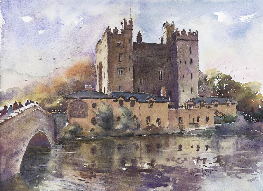 Bunratty Castle Reflections County Clare Painting by Keith Thompson